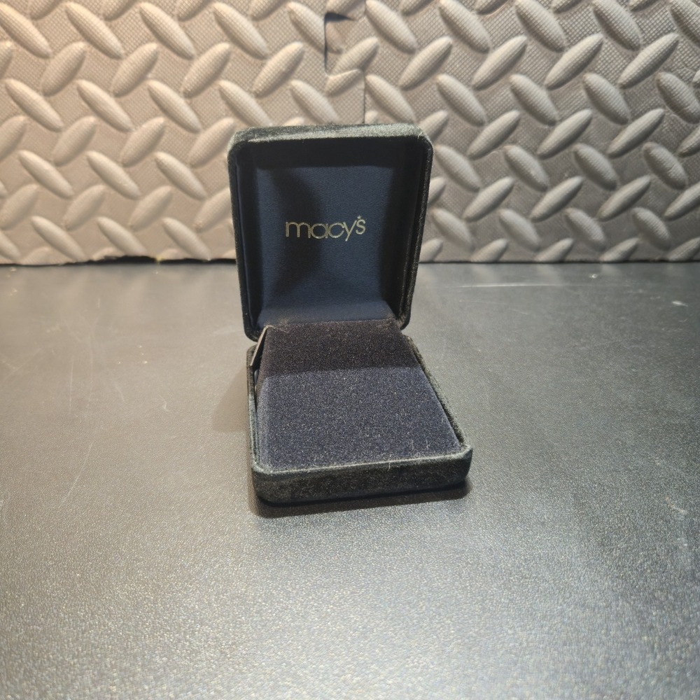 Vintage Macy’s Black Velvet Jewelry Box 3.5" x 2.5"- EMPTY BOX